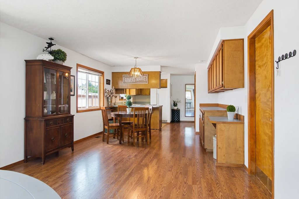 Interior view of kitchen and dining